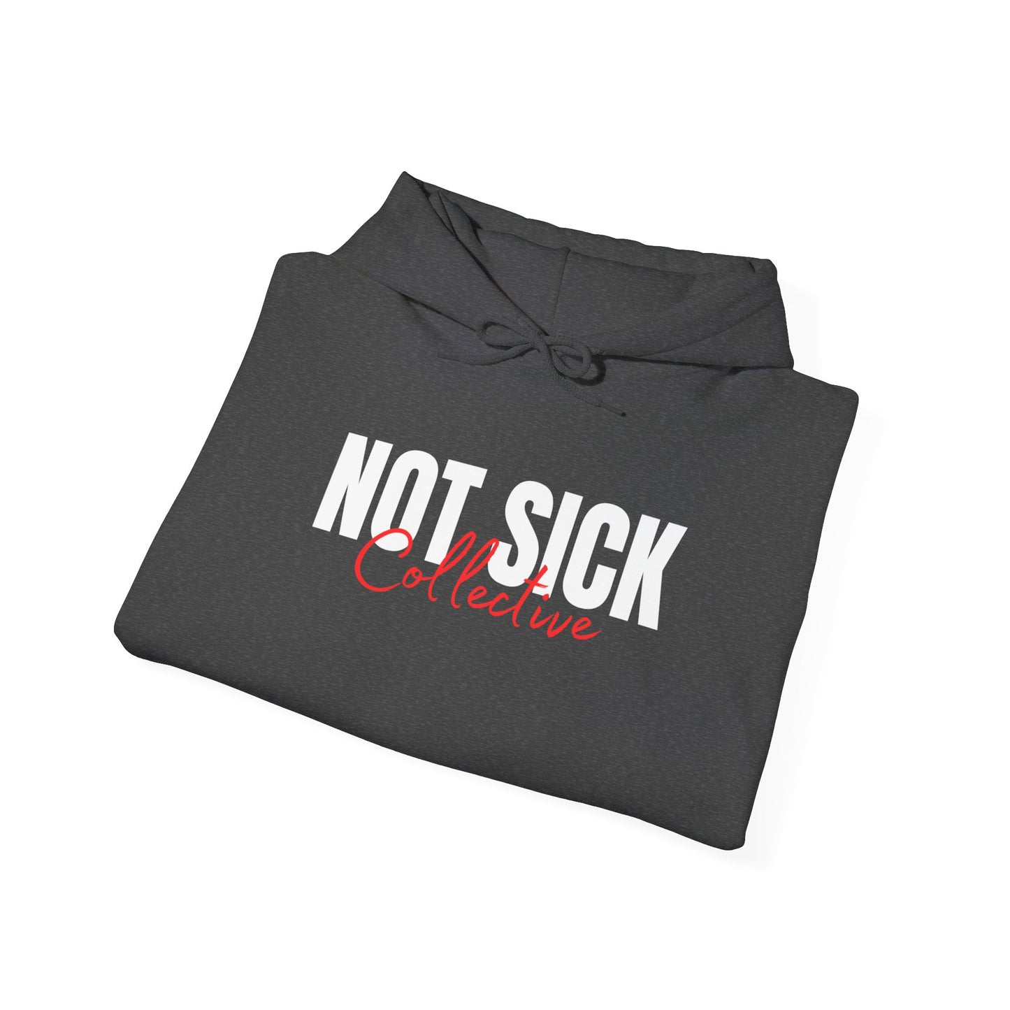 Not Sick Collective Hoodie — Bold Graphic Black Pullover