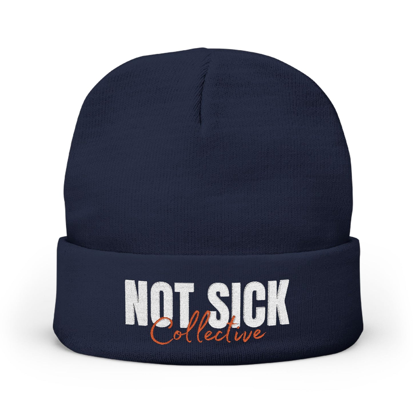 Copy of Embroidered "Not Sick" Knit Beanie — Streetwear Cuffed Winter Hat