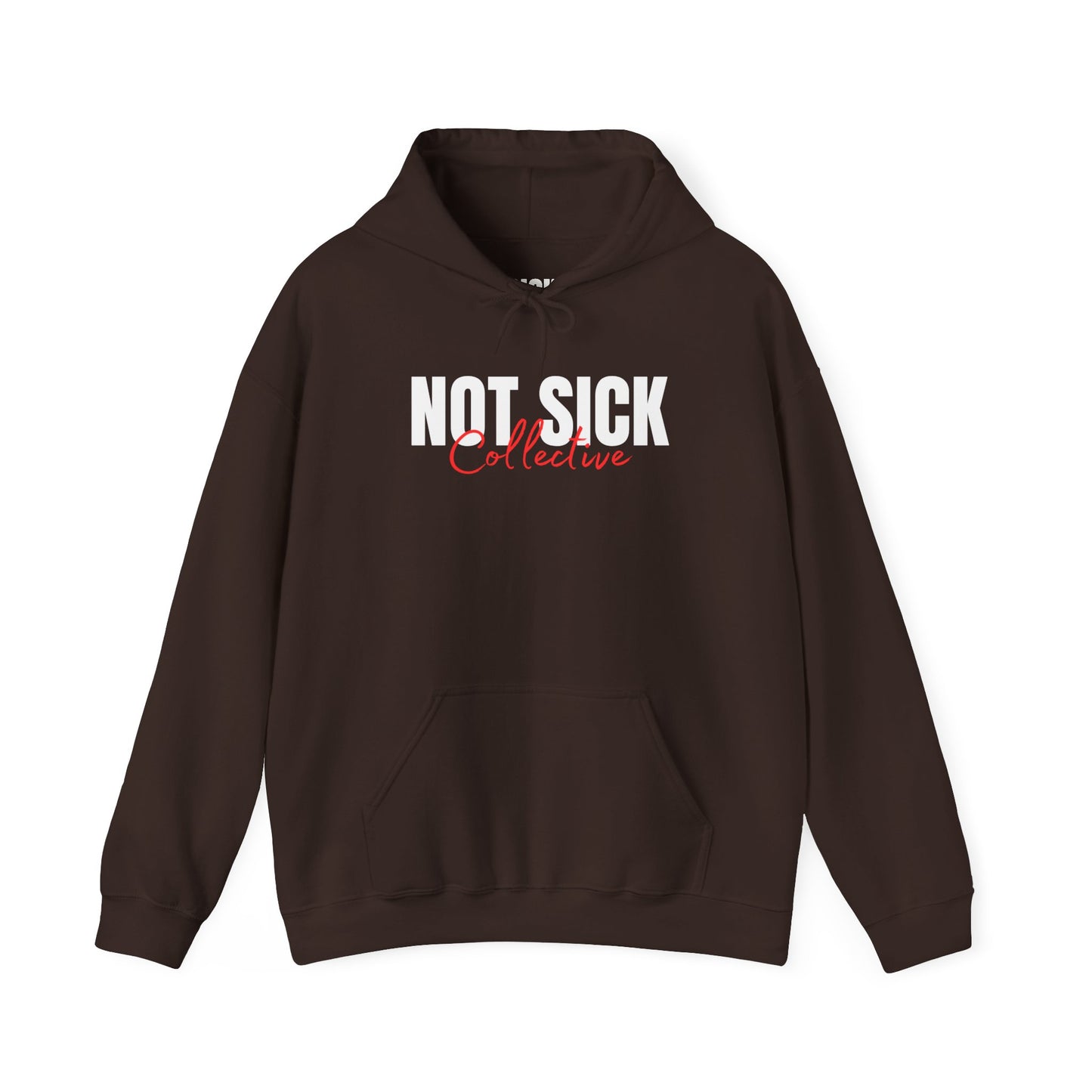 Not Sick Collective Hoodie — Bold Graphic Black Pullover