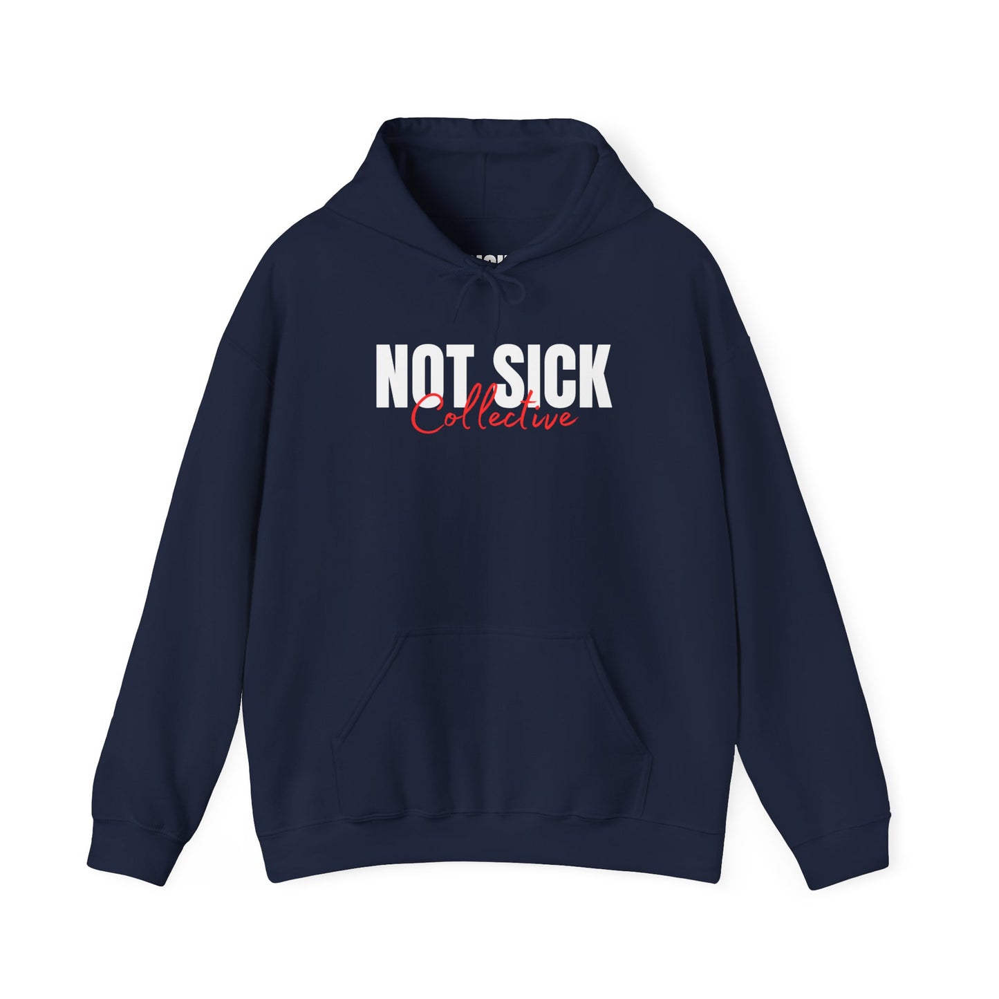 Not Sick Collective Hoodie — Bold Graphic Black Pullover