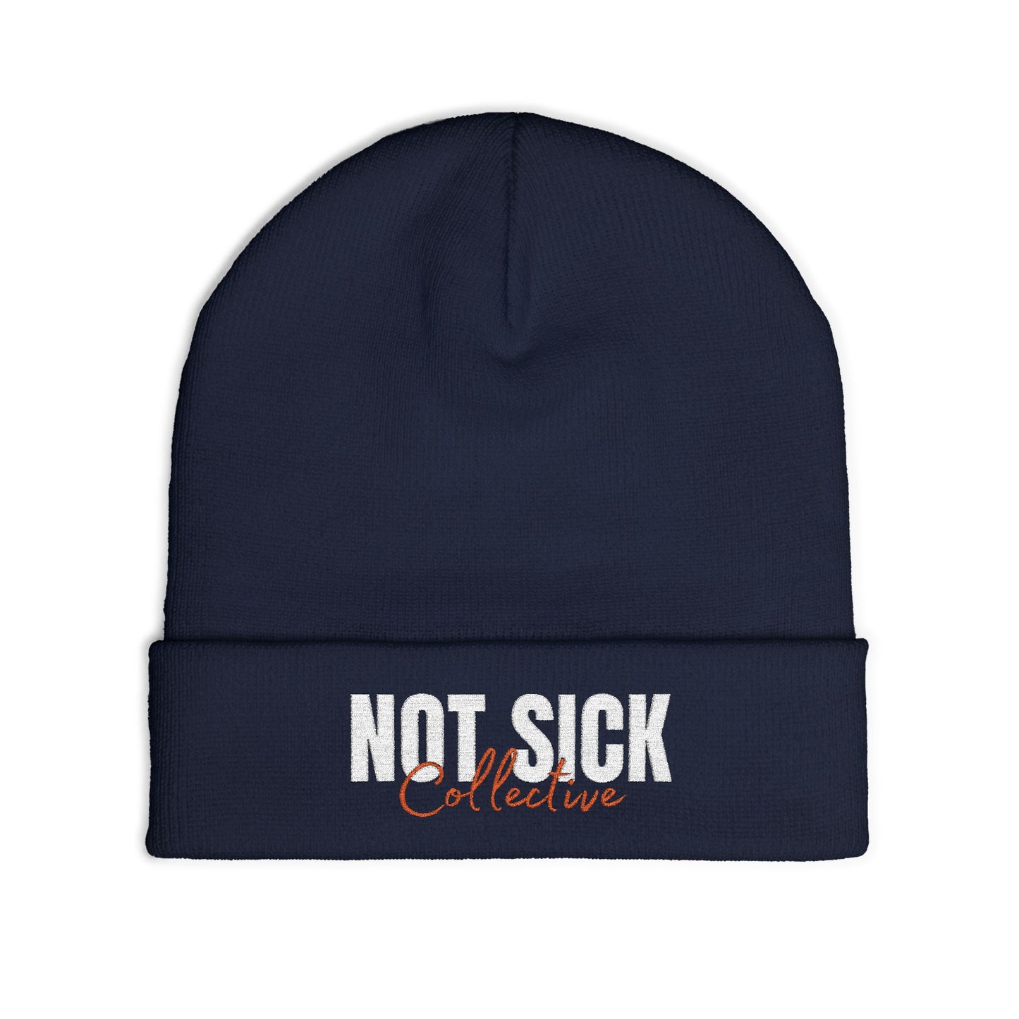 Copy of Embroidered "Not Sick" Knit Beanie — Streetwear Cuffed Winter Hat