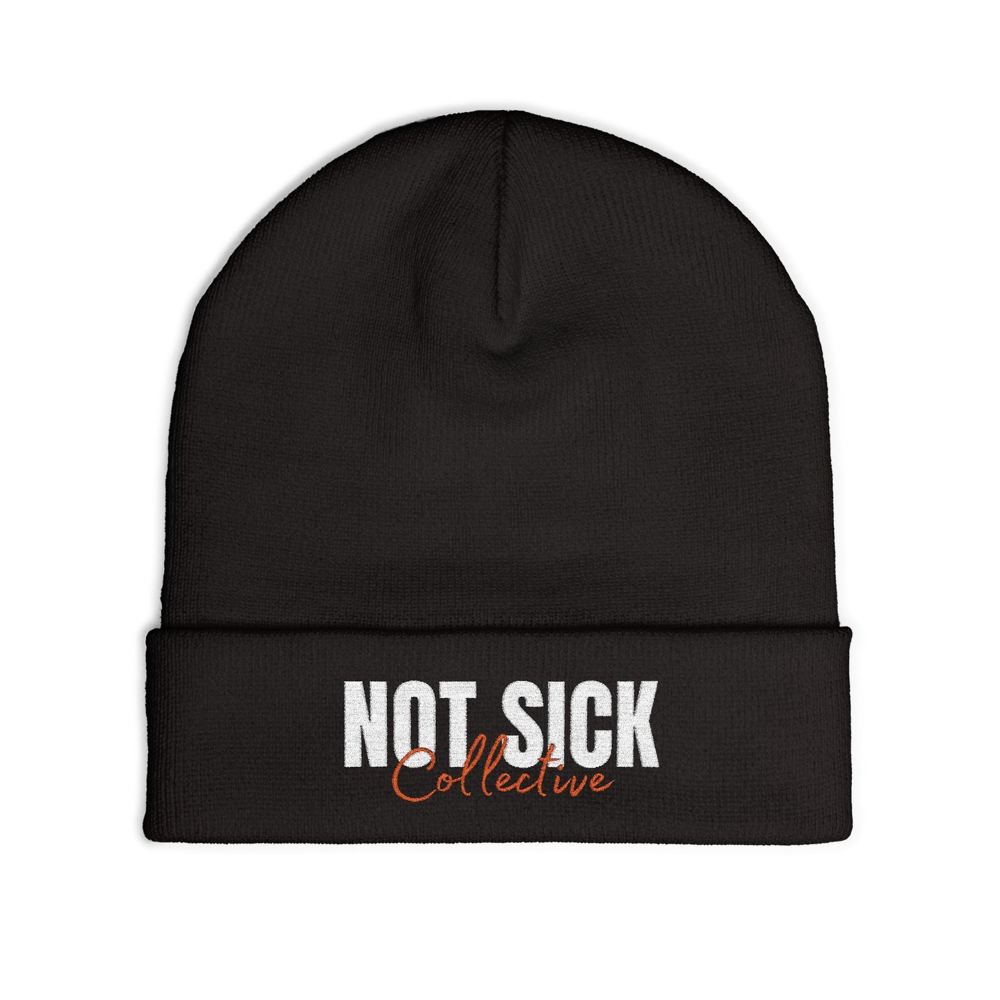 Copy of Embroidered "Not Sick" Knit Beanie — Streetwear Cuffed Winter Hat