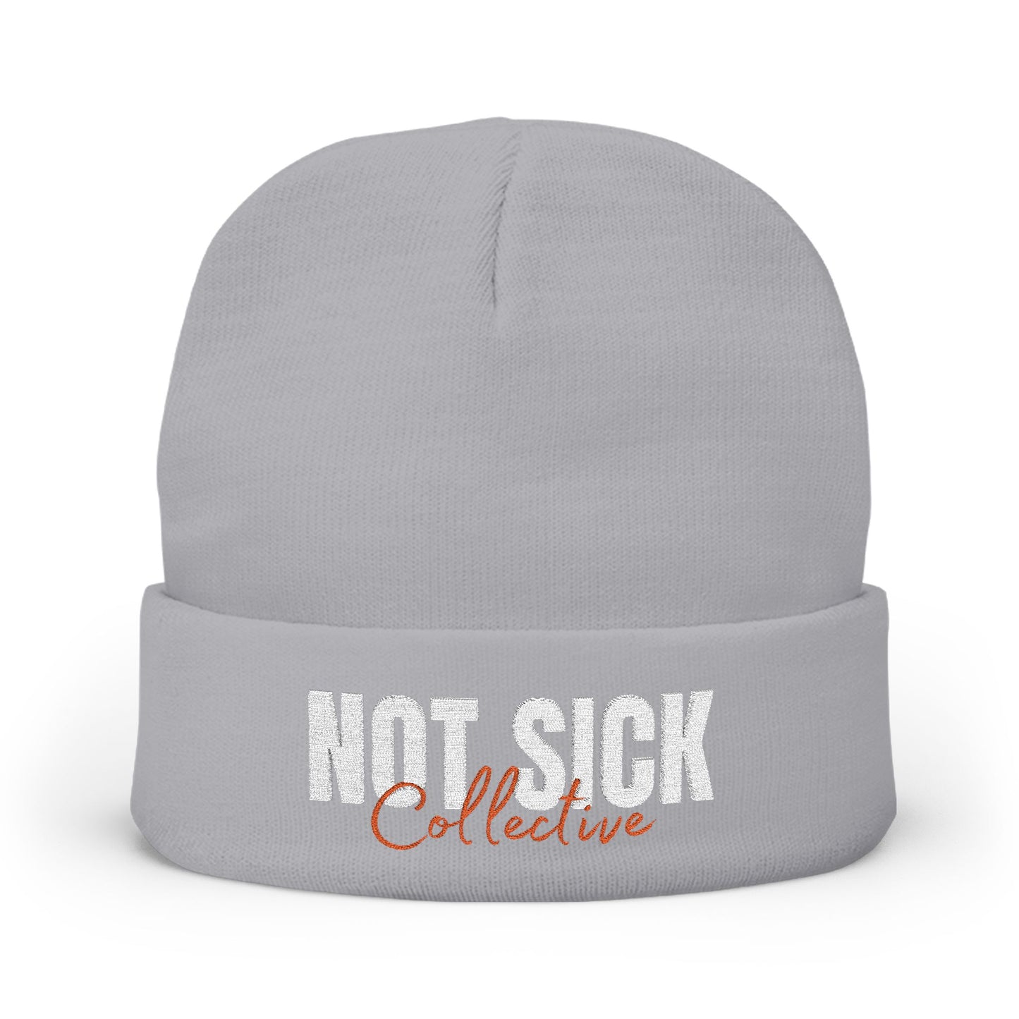 Copy of Embroidered "Not Sick" Knit Beanie — Streetwear Cuffed Winter Hat
