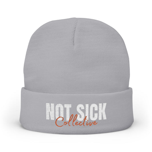 Copy of Embroidered "Not Sick" Knit Beanie — Streetwear Cuffed Winter Hat